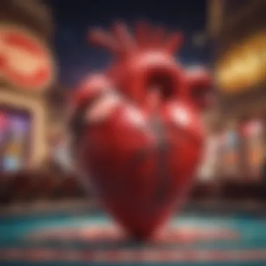 Vibrant heart-themed casino game interface