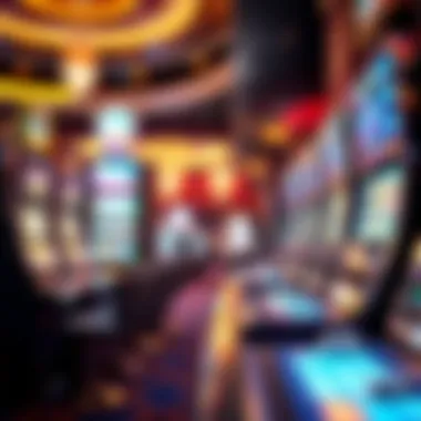 A luxurious casino interior with high-stakes slot machines