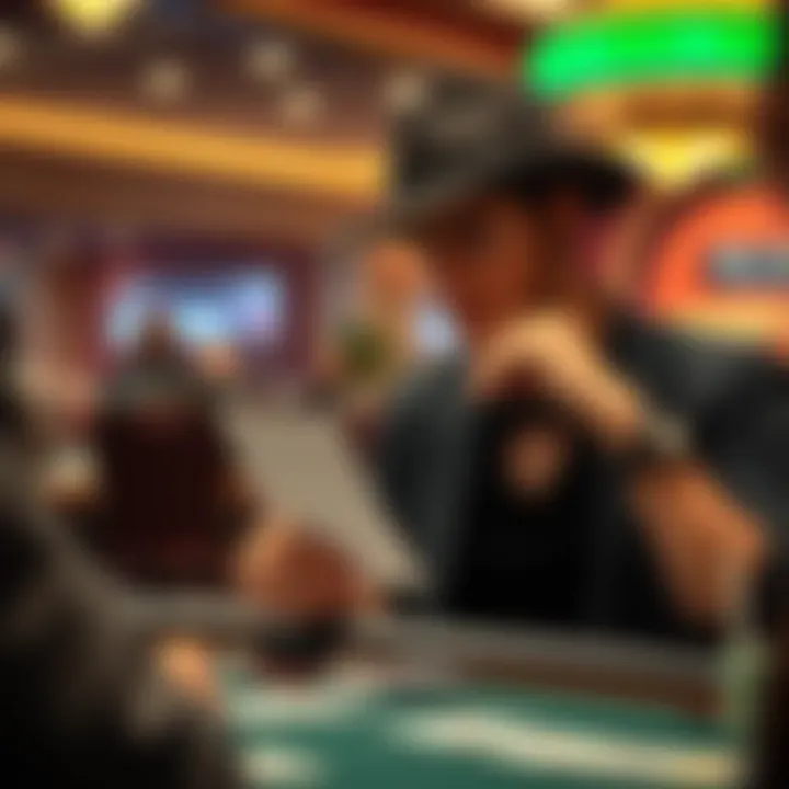 A thoughtful player analyzing their hand while observing the race.