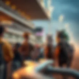 A captivating horse racing scene with spectators watching intently.