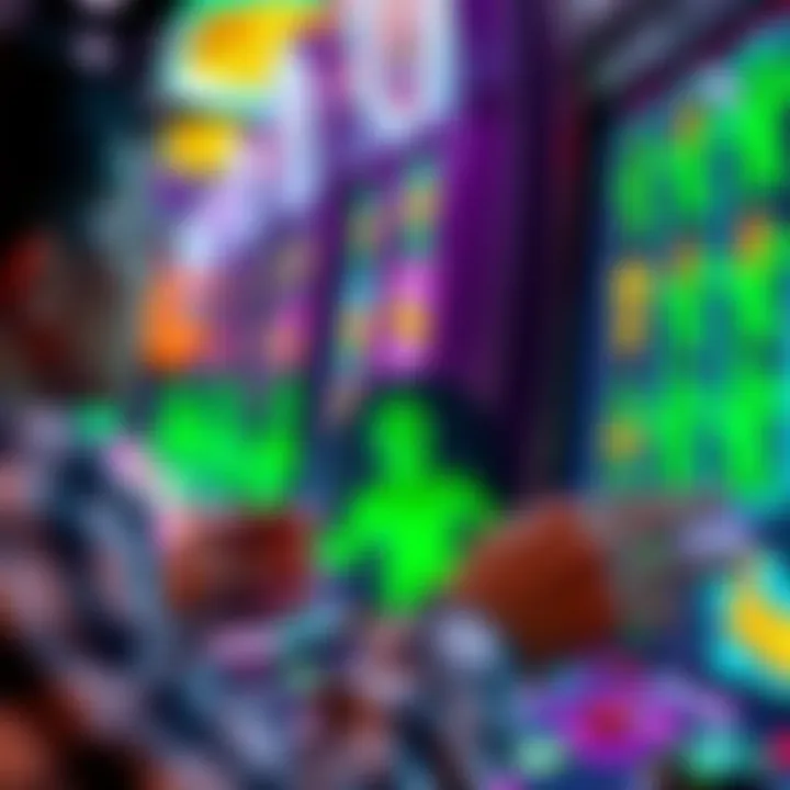 Player engaging with the Little Green Men slot interface