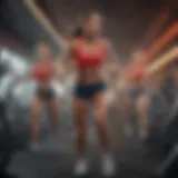 Dynamic workout scene showcasing fitness enthusiasts