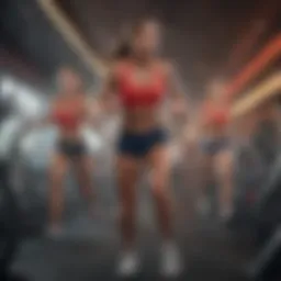 Dynamic workout scene showcasing fitness enthusiasts