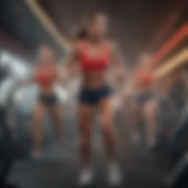 Dynamic workout scene showcasing fitness enthusiasts