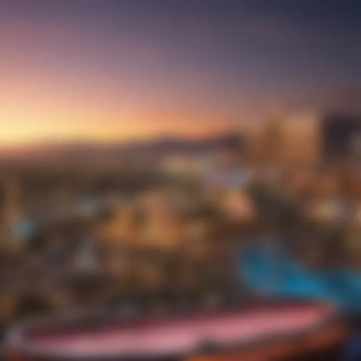 A panoramic view of Las Vegas from a luxury resort, capturing the essence of the city.