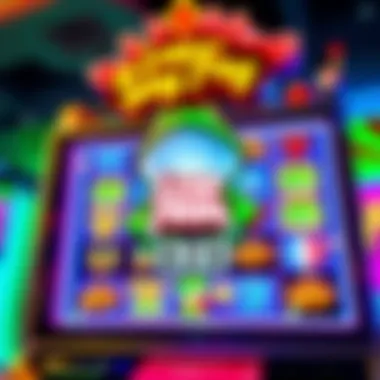 Illustration of the Leap Frog slot machine interface showcasing vibrant graphics