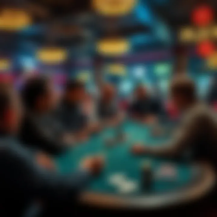 A group of players discussing strategies at a poker table