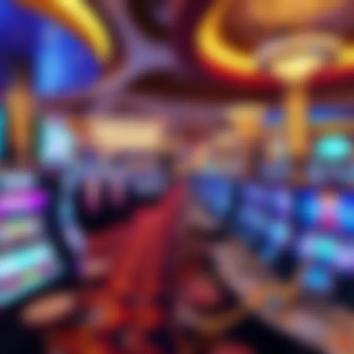 Interior design of a modern casino gaming floor