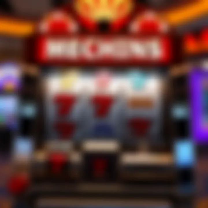 Illustration of the mechanics of a slot machine with reels and paylines