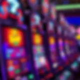 Colorful slot machine display with vibrant graphics