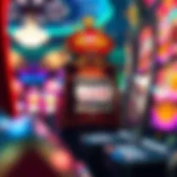 An intricate display of party bonus slots in action, showcasing vibrant graphics and features