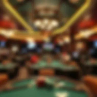 Interior view of a bustling poker room