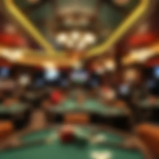 Interior view of a bustling poker room
