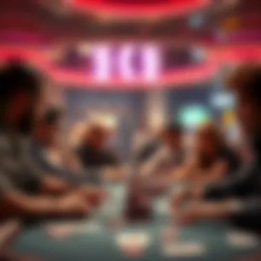 Engaging Atmosphere of a Poker Game Group of players engaged in a lively poker game