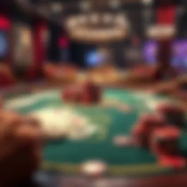 Table game with cards and chips highlighting strategy and skill