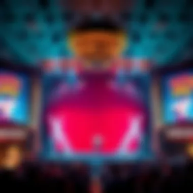 Live entertainment stage with an audience