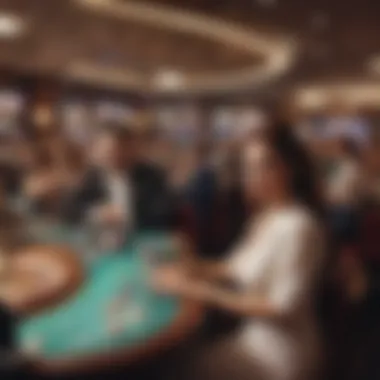 Patrons enjoying entertainment events at a riverboat casino