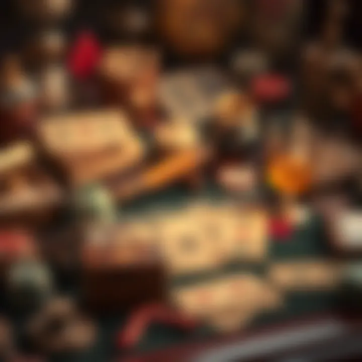 Historical artifacts related to the origins of rummy games, reflecting its cultural significance