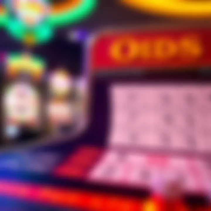 Close-up of a payout table showcasing odds