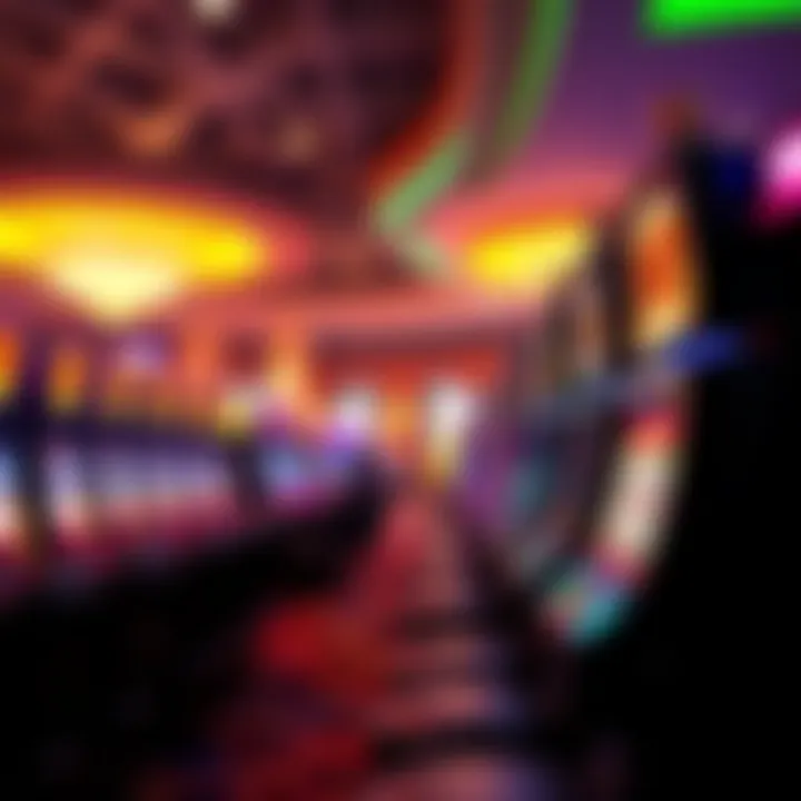 A panoramic view of the slot machine area within M8trix Casino, filled with excitement