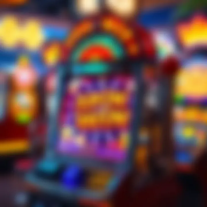 An intricate design of a Spin and Win slot machine showcasing its vibrant graphics.