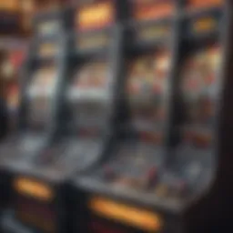 A detailed view of a slot machine's internal mechanics