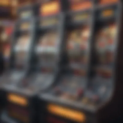 A detailed view of a slot machine's internal mechanics