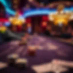 Exciting table game setup with cards and chips