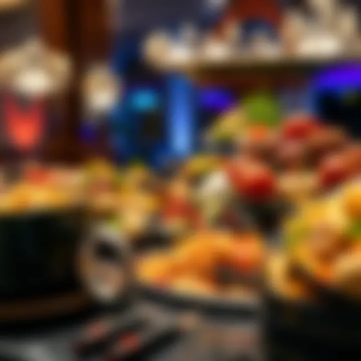 Elegant buffet spread showcasing diverse dishes