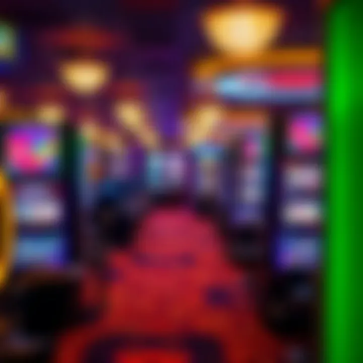 Interior view of a bustling casino floor in Arkansas showcasing vibrant gaming tables and slot machines