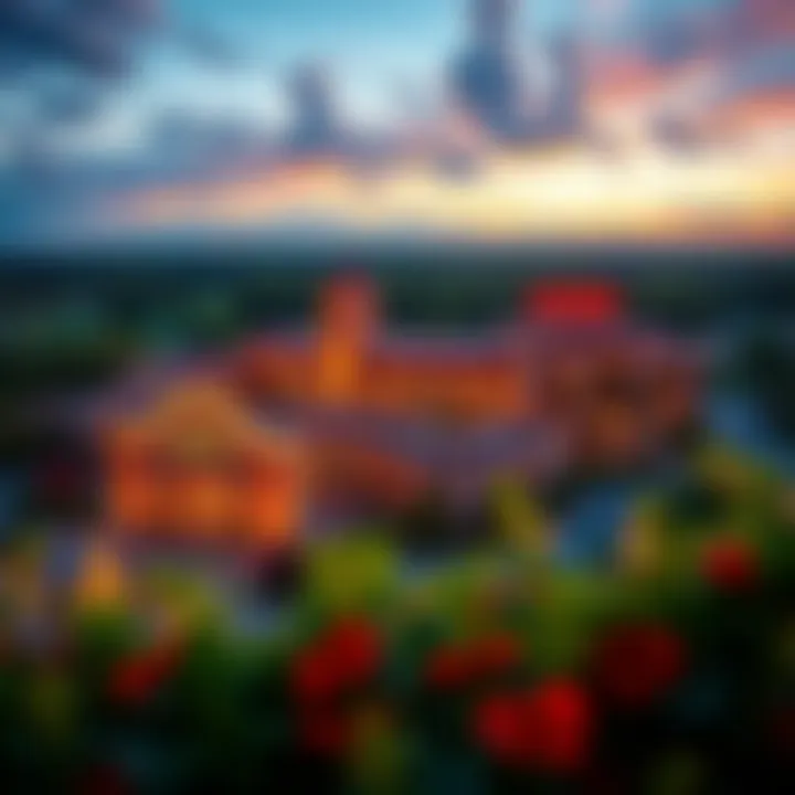 A scenic view of a casino resort surrounded by nature, illustrating the blend of gaming and hospitality in Arkansas