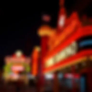 An illuminated casino sign at night, depicting the allure of gaming.