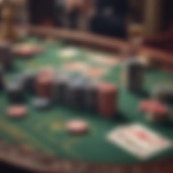 Vintage poker set displayed on a table