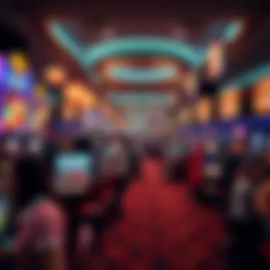 Spacious gaming floor bustling with activity