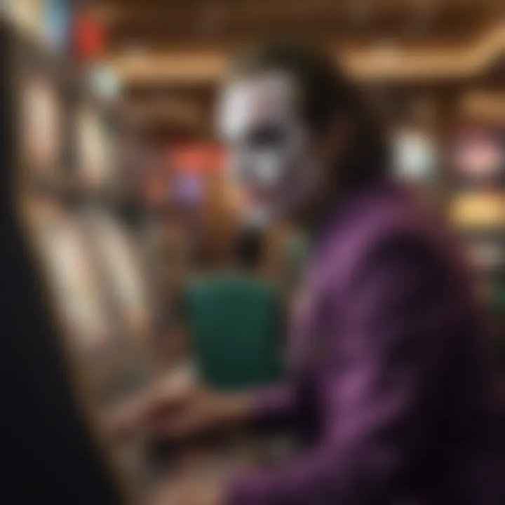 An engaging representation of a player enjoying the Joker Wild slot game on a gaming machine.