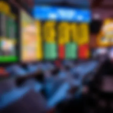 An array of betting slips and odds boards at a Michigan betting venue.