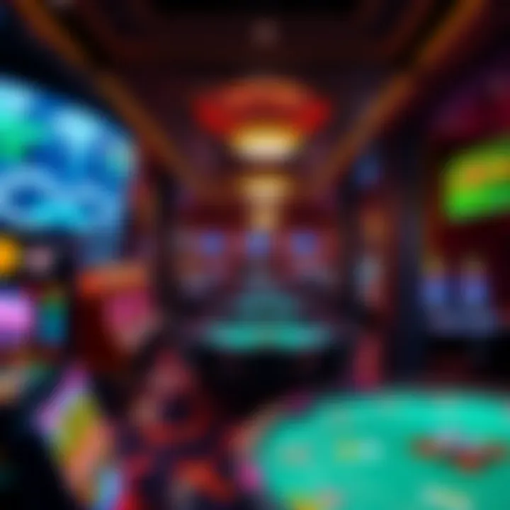 Interior of a luxury Australian casino showcasing gaming tables and vibrant atmosphere