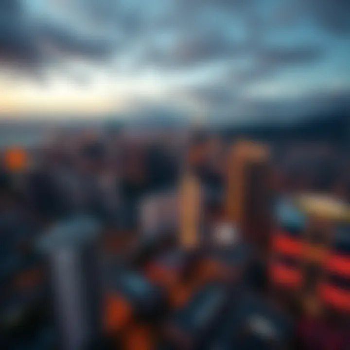 Aerial view of Honolulu with vibrant cityscape