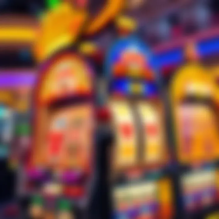 A vibrant Las Vegas slot machine showcasing dazzling lights and intricate designs.