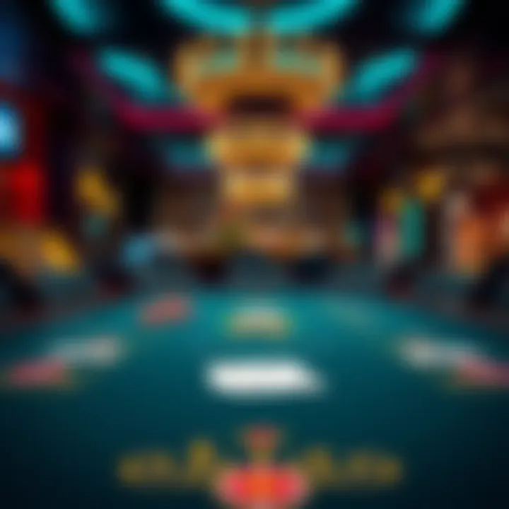 Elegant poker table set in an upscale casino environment