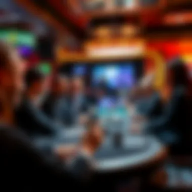 Social interactions at a lively poker table