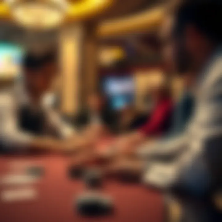 Strategic poker players engaged in a tense match