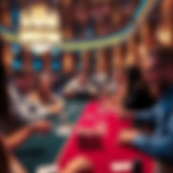 Gambling table with enthusiastic players onboard a cruise