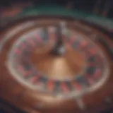 Virtual roulette wheel showcasing various betting options