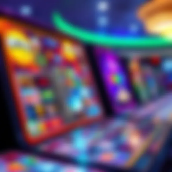 Vibrant digital scratch-off game interface showcasing various themes