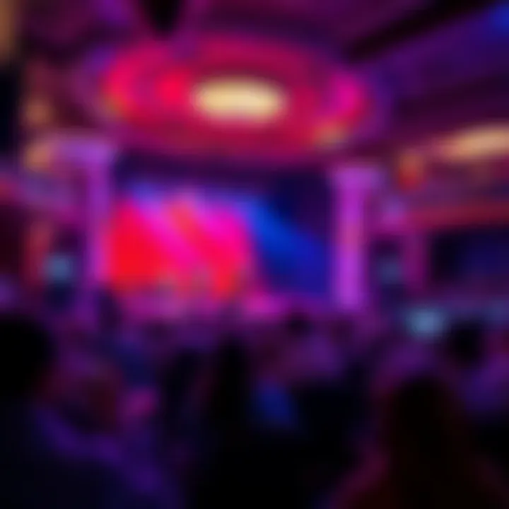 Vibrant entertainment venue hosting a live performance with a captivated audience