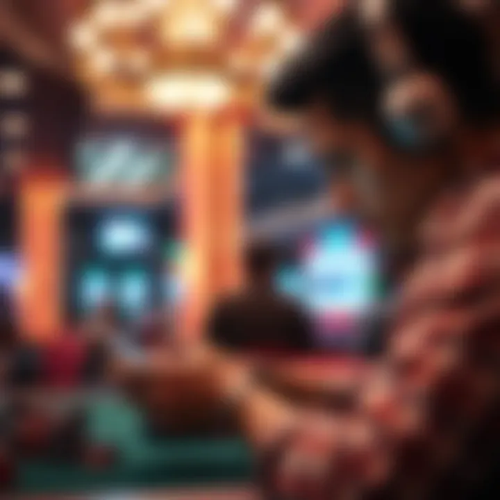 Player analyzing poker strategies on a digital device