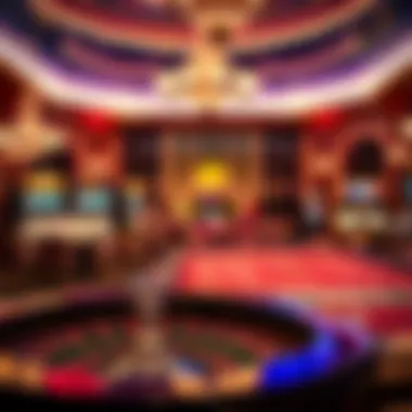 An elegant casino interior illustrating the lively atmosphere surrounding roulette games