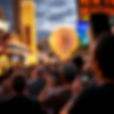Crowd enjoying a live performance on Fremont Street