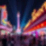 Vibrant atmosphere of a Fremont Street music festival